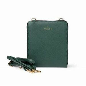 Dark Green Kedzie Leather Crossbody Purse